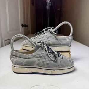Burberry Sneakers with Classic Check Pattern Blue Sz 35.5 / US 5.5 damaged